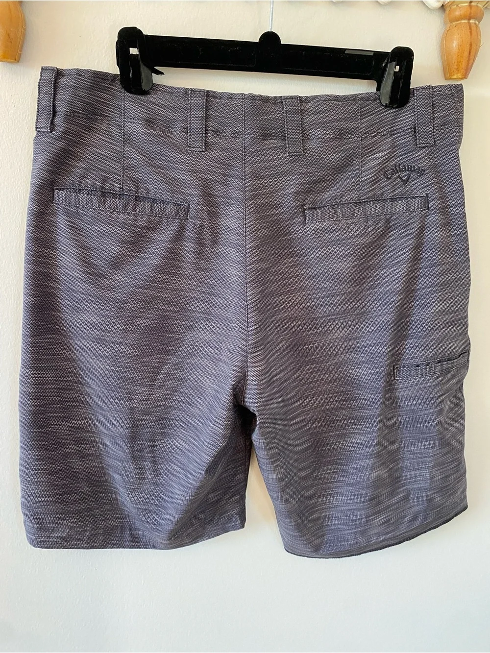 Callaway Men's Chevron Charcoal Flat-Front Performance Golf Shorts - waist 34